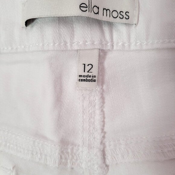Ella Moss Women's Mid-Rise Straight Leg Ankle White Jeans Size 12 - Picture 7 of 11